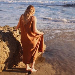 Esby Linen Geneva Dress in Chestnut